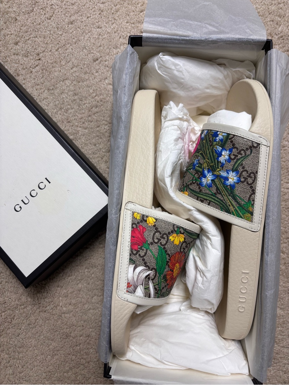 Authentic Gucci Supreme GG Slide